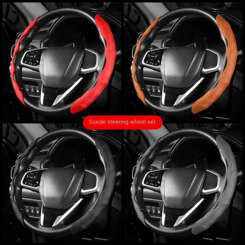 Vỏ Bọc Vô Lăng Xe Hơi Bằng Da + Sợi Carbon Chống Trượt / Mòn Cho Vinfast Vf8 Vf9 Vf E34 Vf5 Vf7 Lux2.0