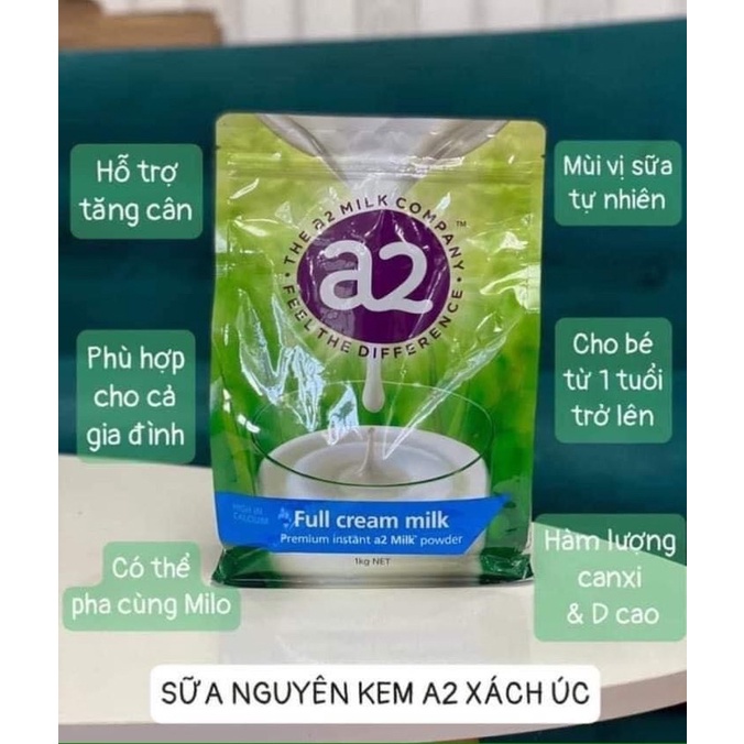 Sữa A2 nguyên kem - A2 Full Cream Milk 1kg: Úc
