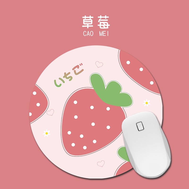 1 Miếng Lót Chuột Máy Tính Hình Tròn In Hình Thú Hoạt Hình Dễ Thương