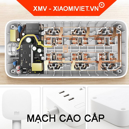 Ổ cắm điện Xiaomi đa năng 3 cổng USB + 3 hoặc 6 ổ điện - Hàng chính hãng