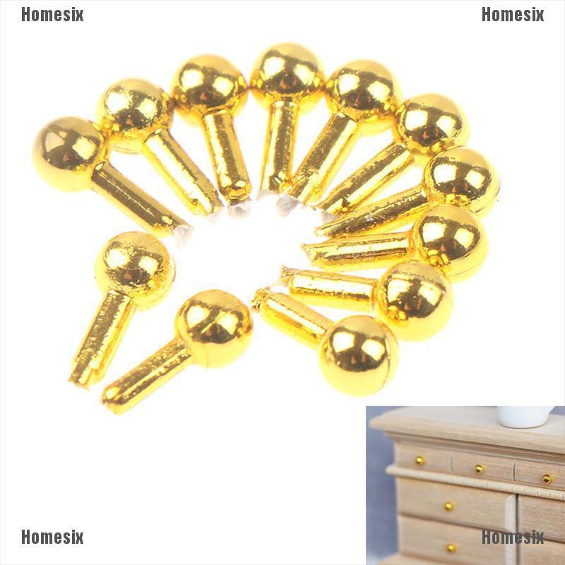 [HoMSI] 12pcs/bag 1/12 Dollhouse Miniature Golden Drawer Handle Furniture Accessories SUU
