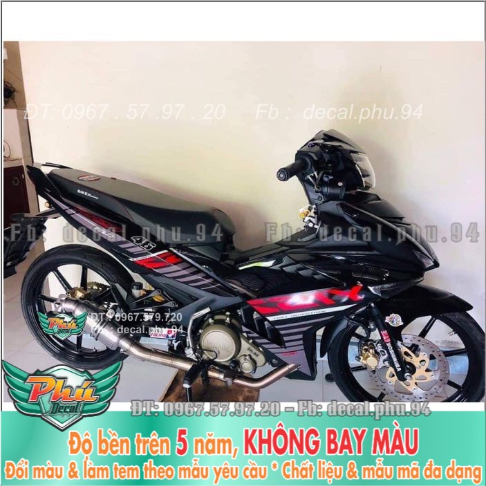 Tem rời Exciter 150 đỏ đen Chỉ indo (H) -1