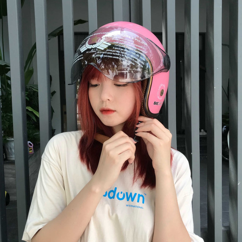 Mũ Bảo Hiểm HESA 3/4 Đầu Có Kính Trùm Đầu Hàng Chính Hãng Bảo Hành 5 Năm