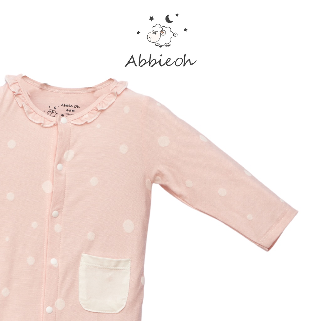 Bộ quần áo Bodysuit cotton dài tay ABBIEOH thiết kế có túi cho bé gái, bé trai  0-12 tháng BD207 - B062