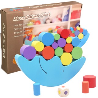 Đồ Chơi Giáo Dục Sớm Montessori Xếp Chồng Tháp Cân Bằng Mặt Trăng