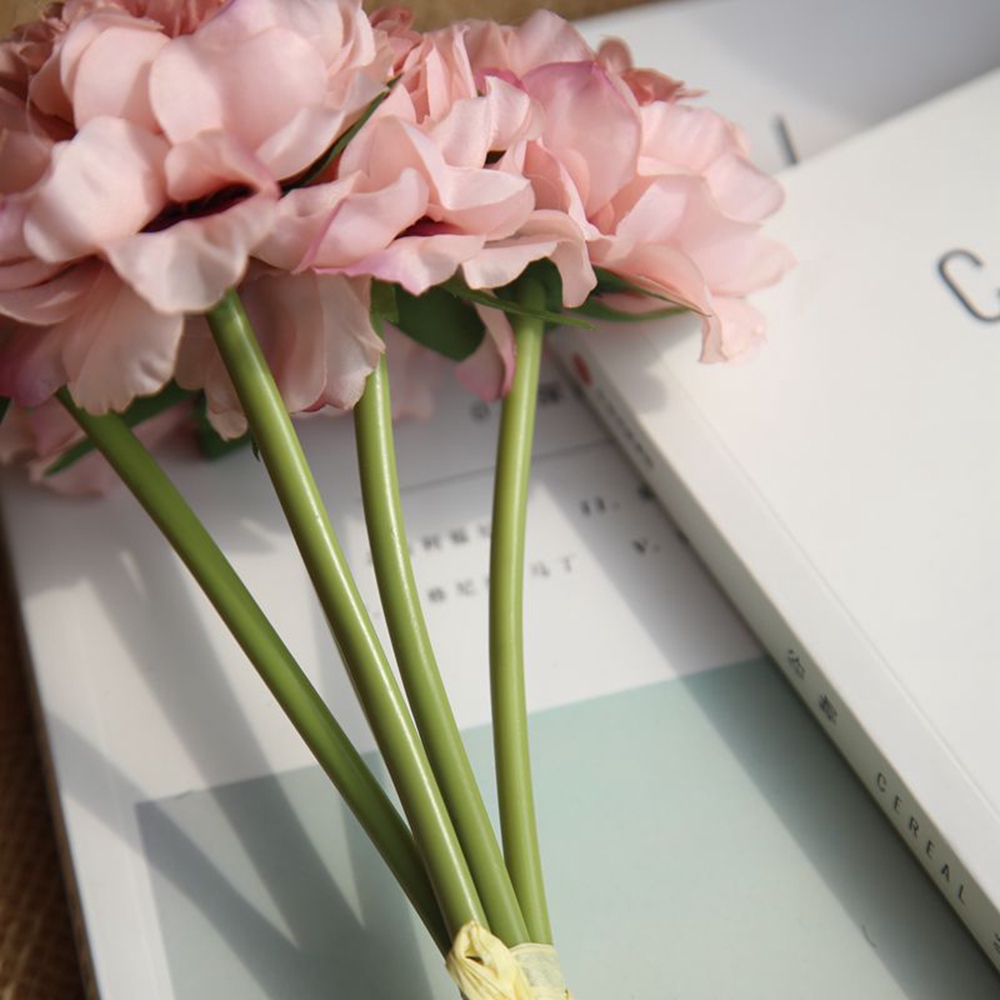 CONOPERY Bó Hoa Mẫu Đơn Giả 5 Bông Trang Trí Tiệc