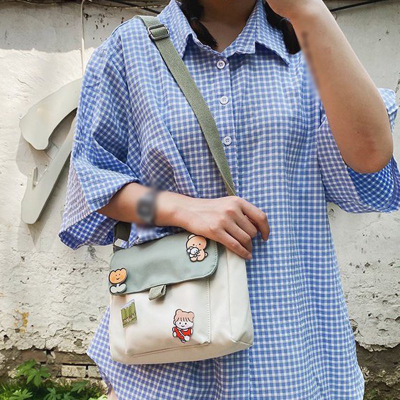 Túi Xách Nữ Túi Vải Canvas Nhỏ Dễ Thương Dễ Phối Đồ Kiểu Dáng Thời Trang