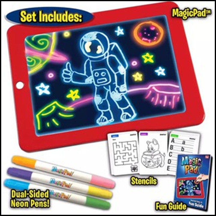 Bảng vẽ Magic Pad – Viết vẽ thông minh có hiệu ứng đèn cho bé – Không dùng phấn- Tẩy dễ dàng
