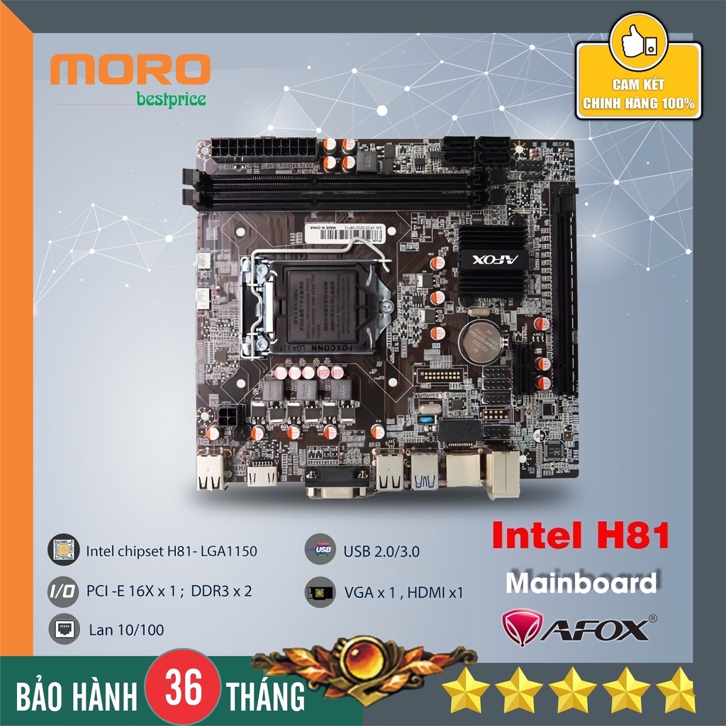 Bo mạch chủ - Mainboard AFOX H61|H81 - Hàng chính hãng - Bảo hành 36 tháng!