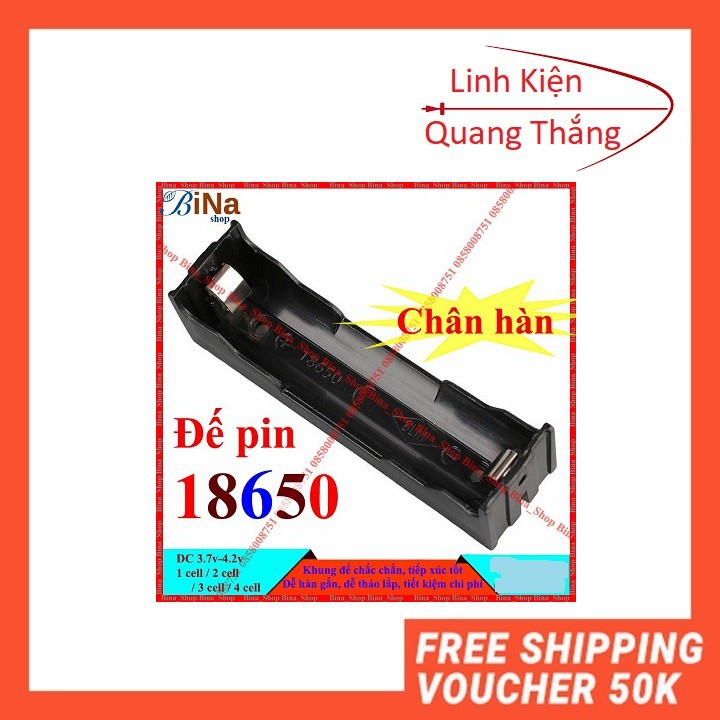 Đế Pin 18650 Đế Chân Hàn 1/2/3/4 Cell Chế Pin 2S 3S 4S