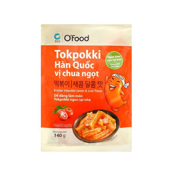 Bánh gạo O'Food Tokpokki Hàn Quốc gói 140gr | BigBuy360 - bigbuy360.vn