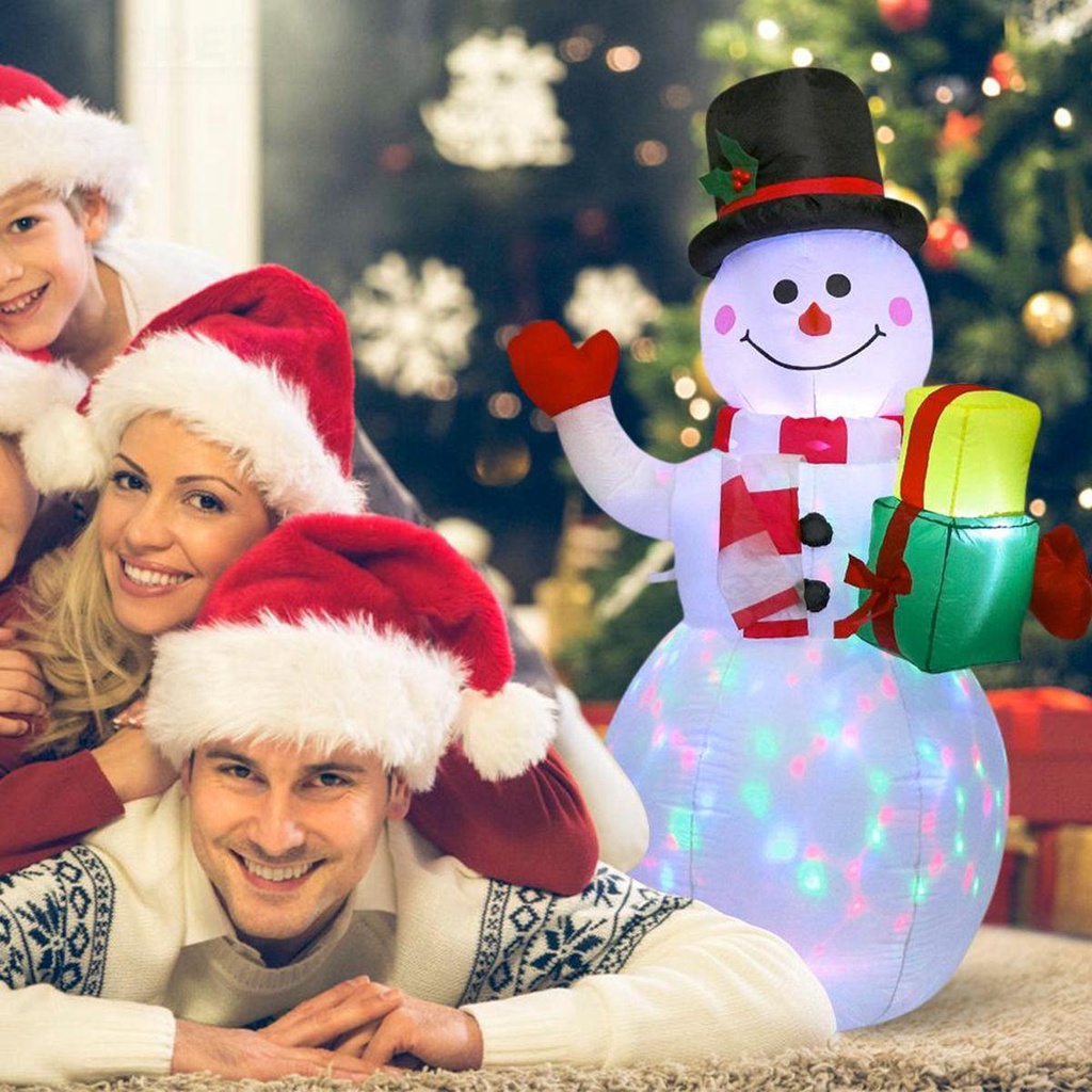 Búp Bê Người Tuyết Bơm Hơi Có Đèn Trang Trí Giáng Sinh