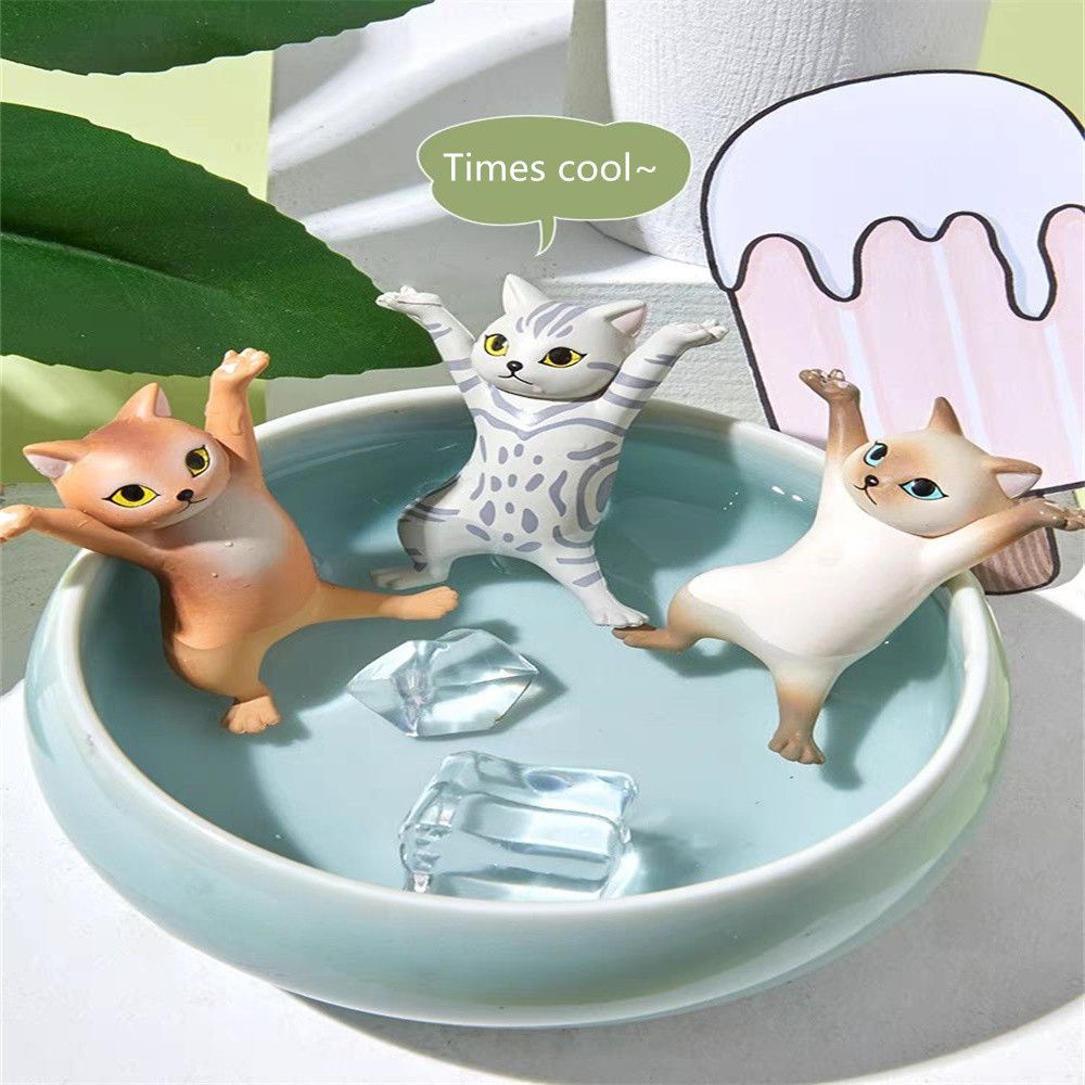 Mô Hình Chú Mèo Bằng Nhựa Resin Đáng Yêu Trang Trí Bàn Làm Việc