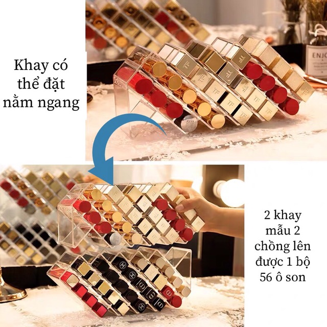 Khay đựng son hình tháp 28 ô son