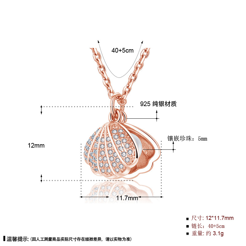 925Sterling Bạc Biển Vòng Cổ Ngọc Trai Nữ Đẹp Thời Trang Phụ Kiện