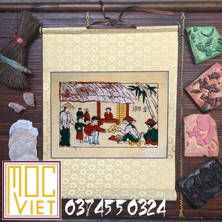 Tranh Đông Hồ Chợ quê 1 tranh cỡ 27x37cm