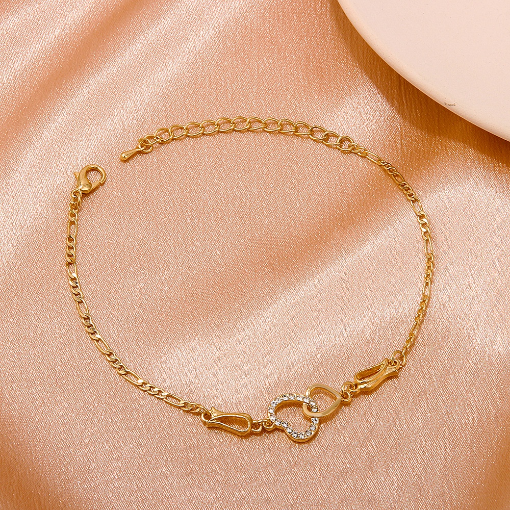 Vòng đeo tay mặt trái tim đính đá zircon xinh xắn thời trang dành cho nữ