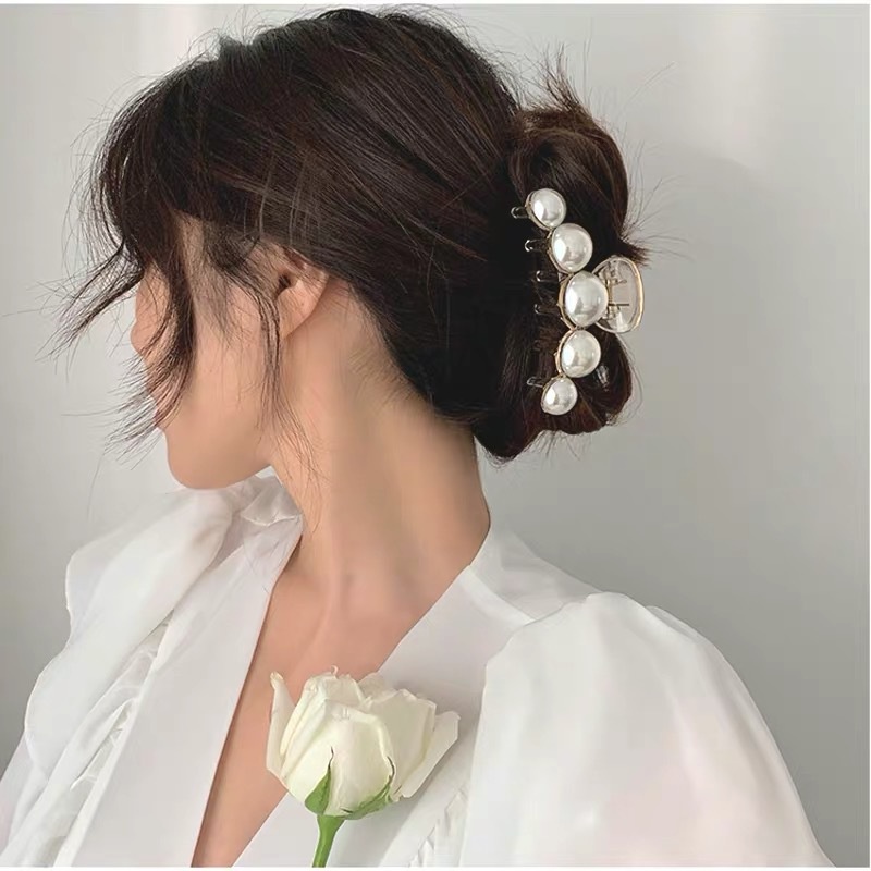 Kẹp tóc càng cua đính ngọc trai phong cách hàn quốc xinh xắn mã PK-018