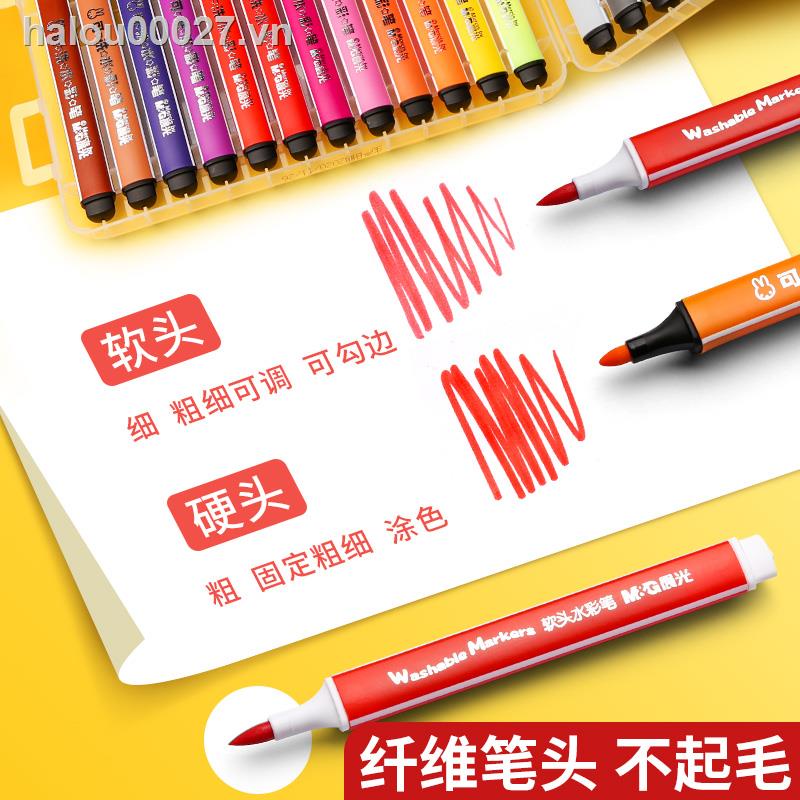Watercolor pen▦☼Bút màu nước Chenguang học sinh tiểu học bút màu vẽ tay cho trẻ em mẫu giáo vẽ tay 24 màu 36 màu 48 màu bút màu con dấu hai đầu có thể rửa được bút đầu mềm bút vẽ tranh nghệ thuật chuyên nghiệp an toàn và không độc hại