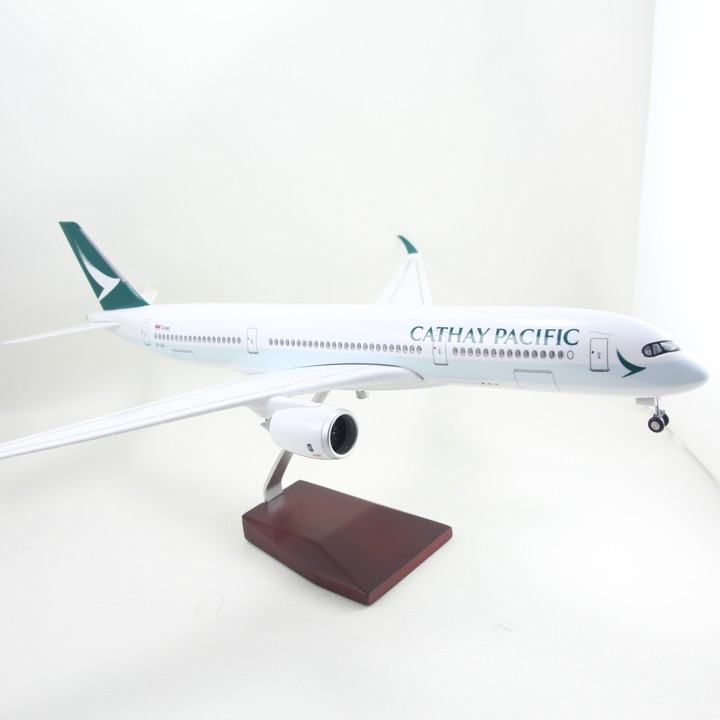 Mô hình máy bay lắp ráp có đèn led Cathay Pacific Airbus A350 47cm Everfly