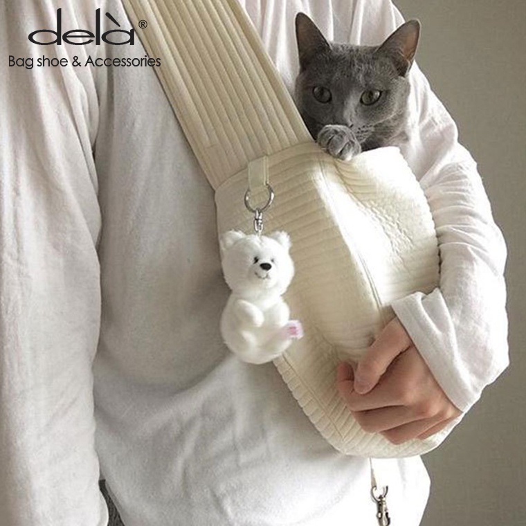 Dela Túi Xách Đeo Vai Bằng Vải Phong Cách Hàn Quốc Dành Cho Thú Cưng