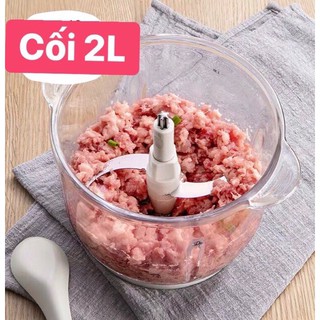 Máy xay thịt cá đa năng Bear cối thủy tinh 2 lít
