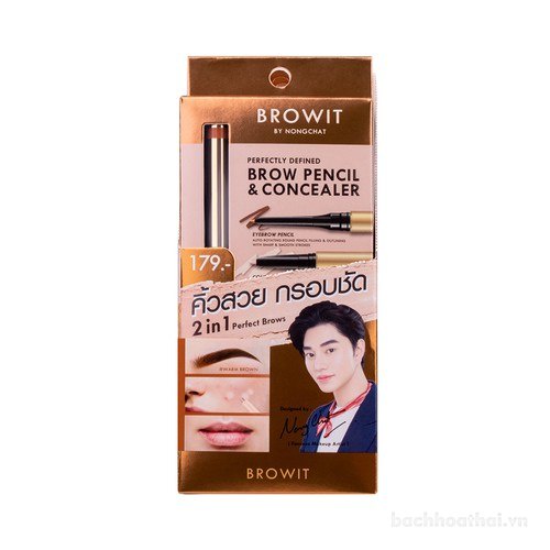 Kẻ lông mày che khuyết điểm Browit Perfectly Defined Brow Pencil &amp; Concealer