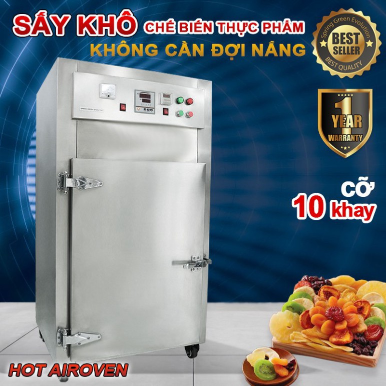 Máy Sấy Thực Phẩm Công Nghiệp GE120 10 Khay. Sấy Cực Nhanh Lại Tiết Kiệm Điện, Sấy Tối Đa 120 Độ. Hàng SGE Thailand flas