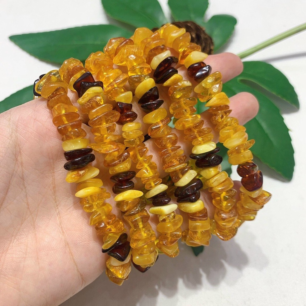Vòng Tay Hổ Phách Hạt Free Size