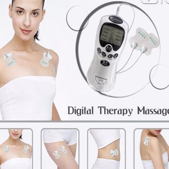 [Chính hãng] Máy massage xung điện 4 miếng dán vật lý trị liệu mát xa châm cứu bấm huyệt lưng cổ vai gáy