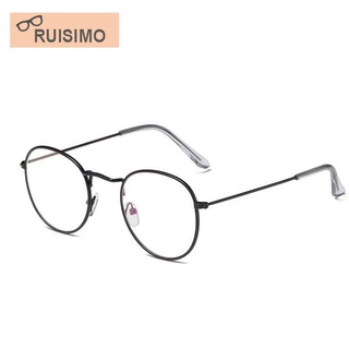 RUISIMO Mắt kính gọng kim loại hình oval cỡ nhỏ cổ điển thời trang cho nam nữ JY8280