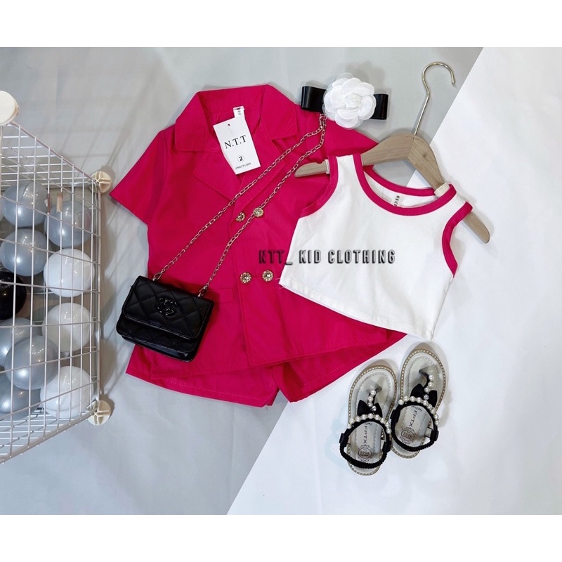 Bộ 3 chi tiết giả vest bé gái