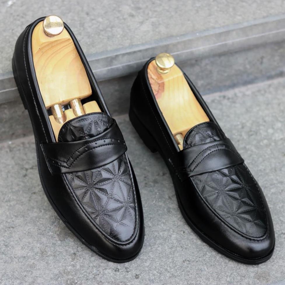 Giày Lười Nam Da Lì Dập Vân 3D Siêu Bền [ Bảo Hành 3 Tháng ] Mã G012 | BigBuy360 - bigbuy360.vn