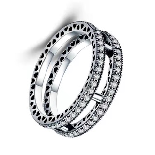 Nhẫn Xi Mạ Bạc 925 Đính Đá Pha Lê