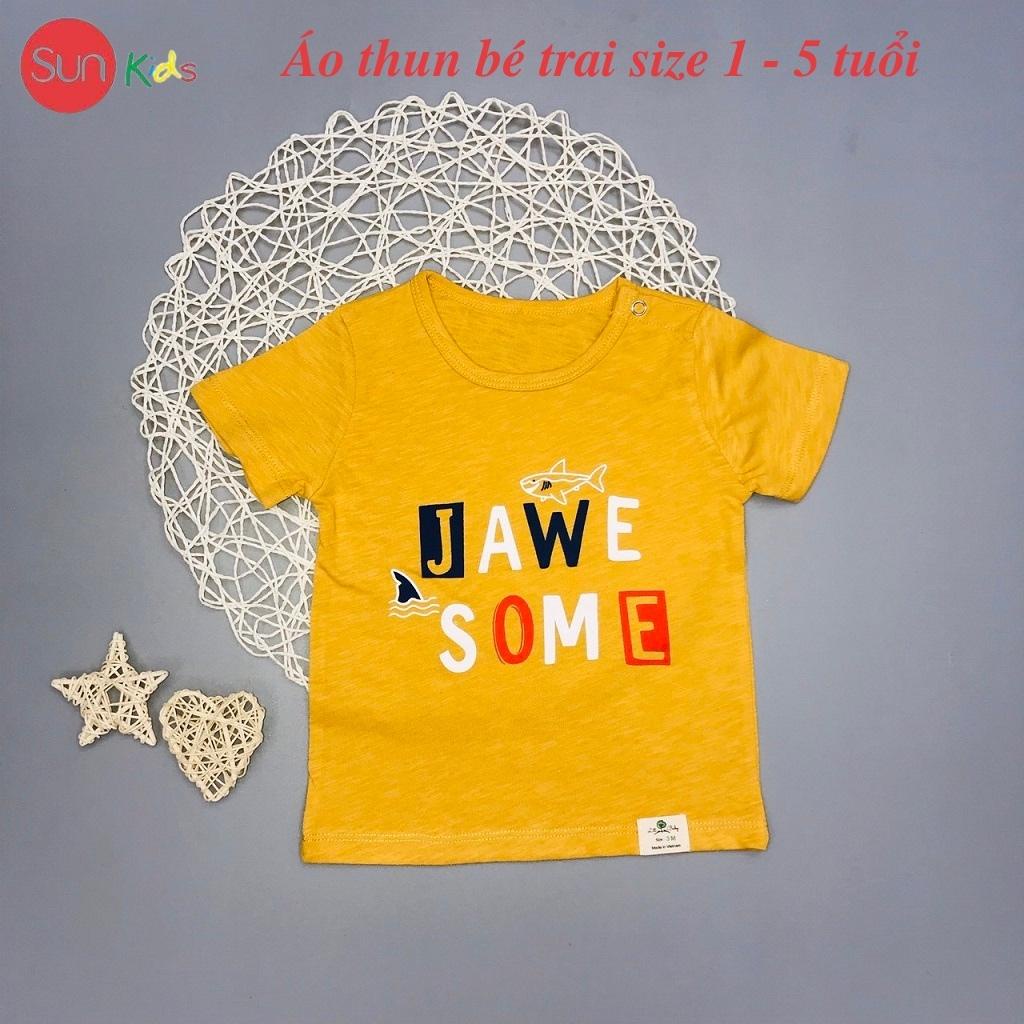 Áo thun bé trai, áo phông cho bé trai chất cotton nhiều màu, size 1-5 tuổi - SUNKIDS