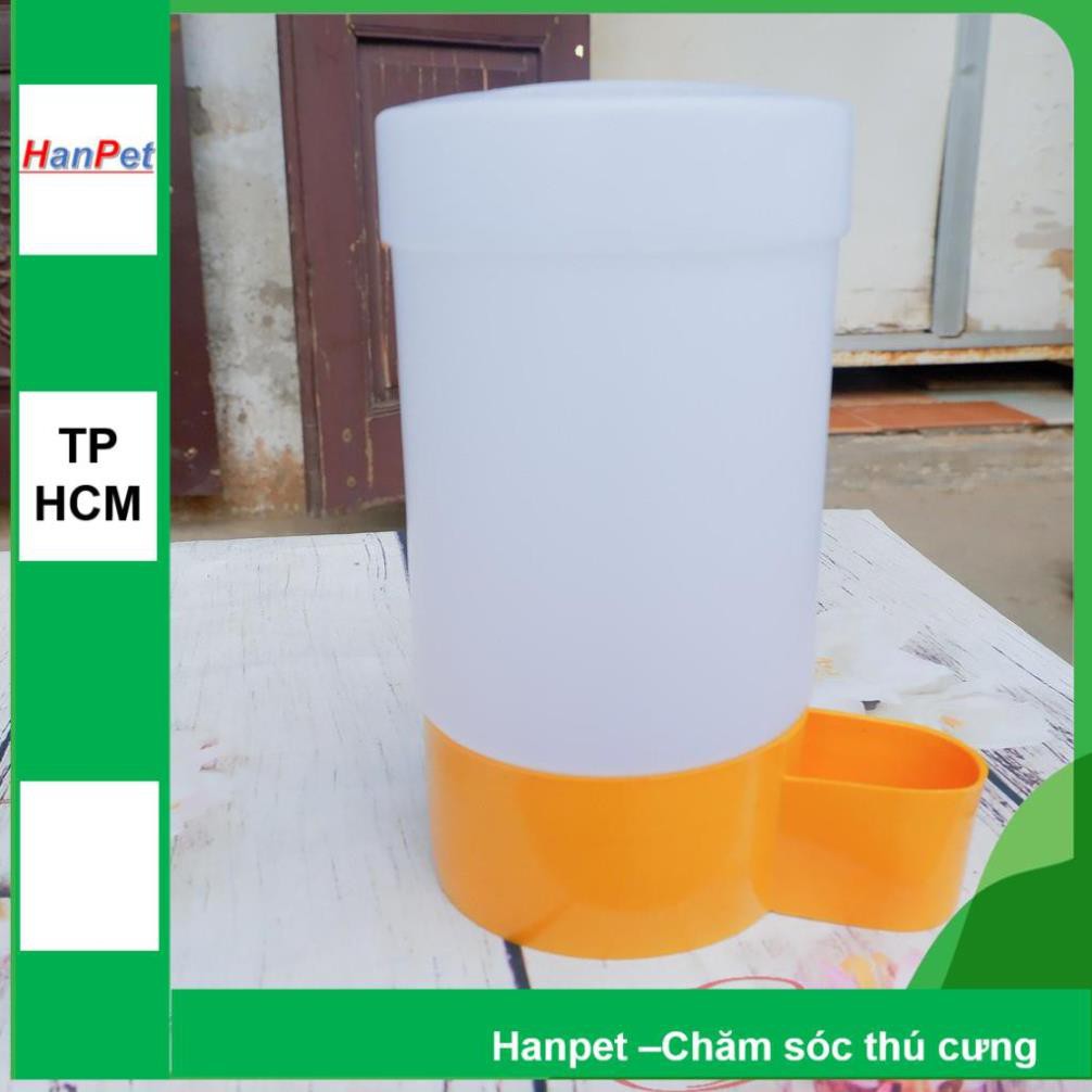 Hanpet.GV- Bình uống nước gia cầm tự động cấp nước- Dạng trụ đứng đặt nền (18x10cm)- máng uống chim cảnh gà chọi, g