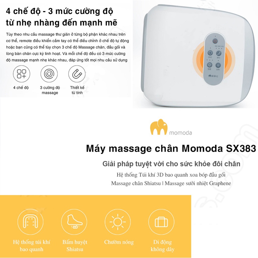 Máy Massage Đầu Gối Và Chân Đa Năng Xiaomi Momoda SX383, Máy Massgae Chân Xiaomi Chính Hãng - An Toàn - Dễ Sử Dụng