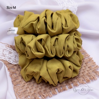 Buộc Tóc / Scrunchies Linen Xanh Ngà Vintage