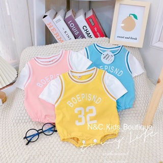 Body cộc tay thiết kế thể thao 3 màu cho bé trai bé gái