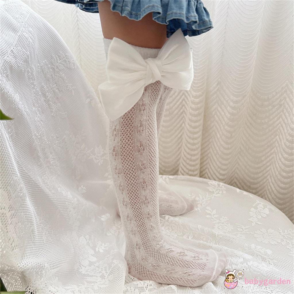 Đôi Vớ Thoáng Khí Đính Nơ Xinh Xắn Cho Bé Gái 3-8 Tuổi