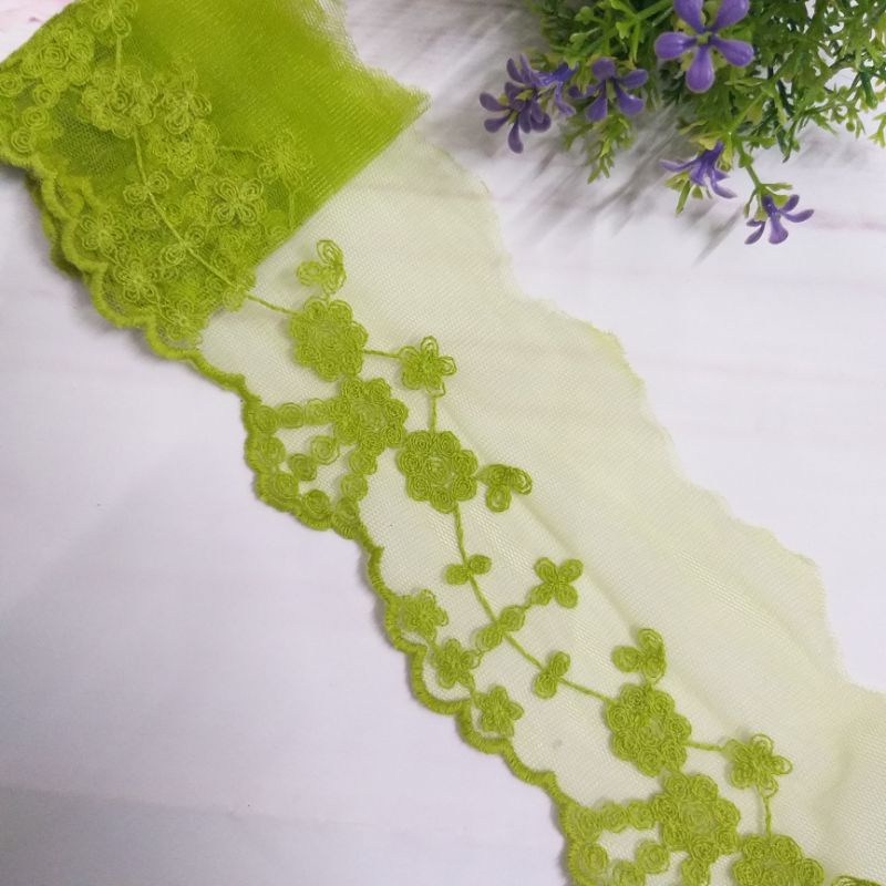 Ren lưới thêu trang trí, size 5.5cm và 7cm