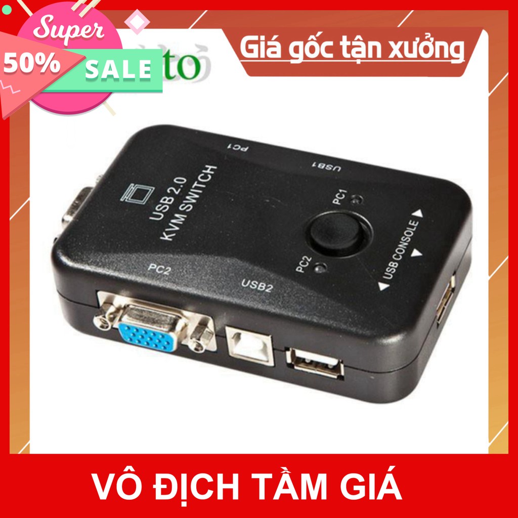 [Giá Sốc] Bộ chia KVM Switch USB 1-2 ARIGATO Đảm Bảo Chất Lượng