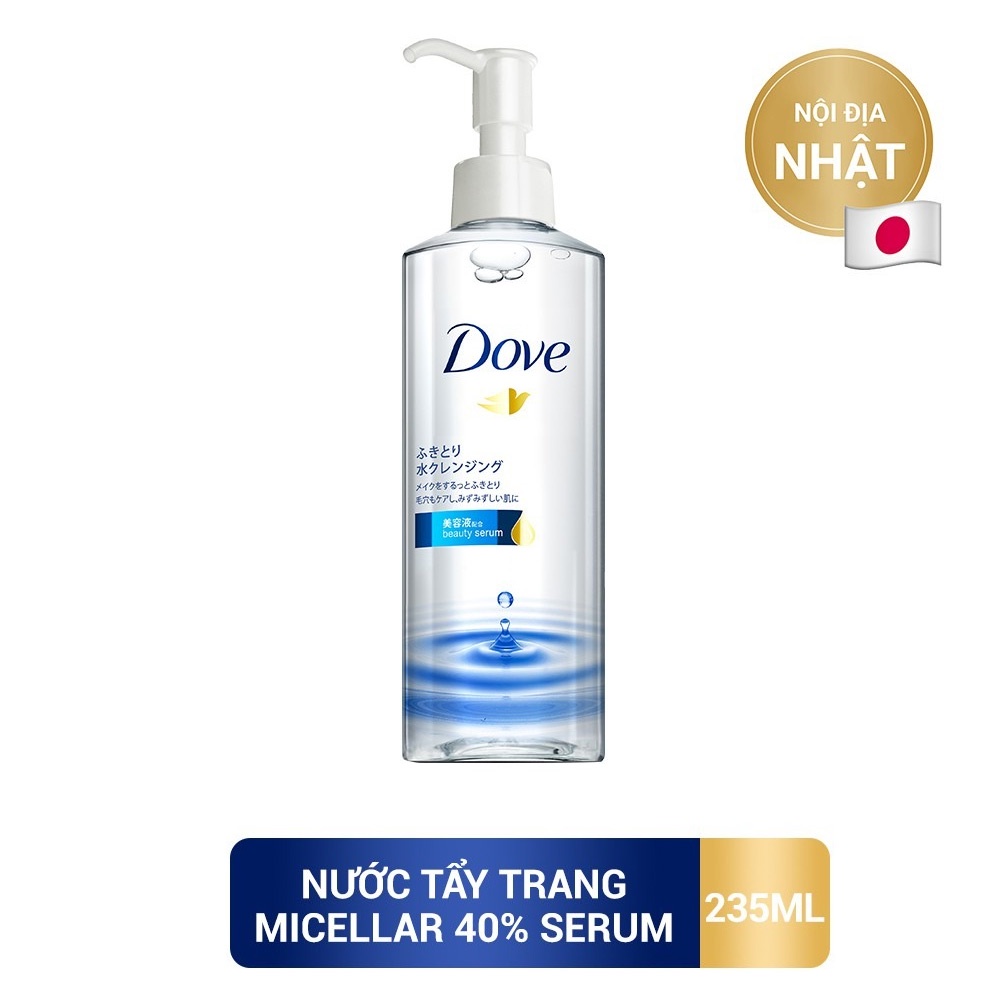 NƯỚC TẨY TRANG TINH CHẤT DOVE BEAUTY SERUM MICELLAR CLEANSING WATER FOR DRY OR NORMAL SKIN 235ML - 9846