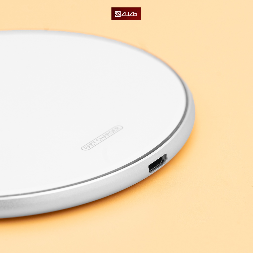 Sạc không dây công nghệ QI 10w tích hợp đèn led - Hàng chính hãng ZUZG