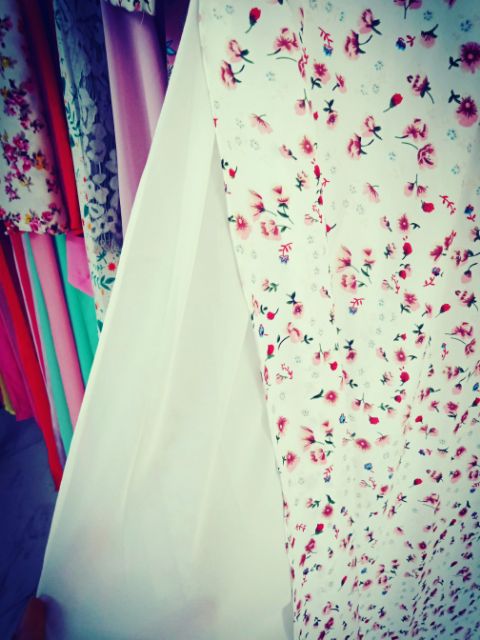 Áo dài hoa nhí 4 tà NHIỀU MÀU xinh