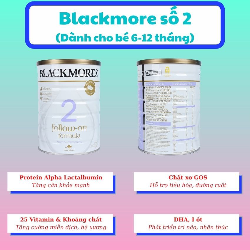 (Date mới nhất) Sữa Blackmore Úc số 1, 2, 3 lon 900g