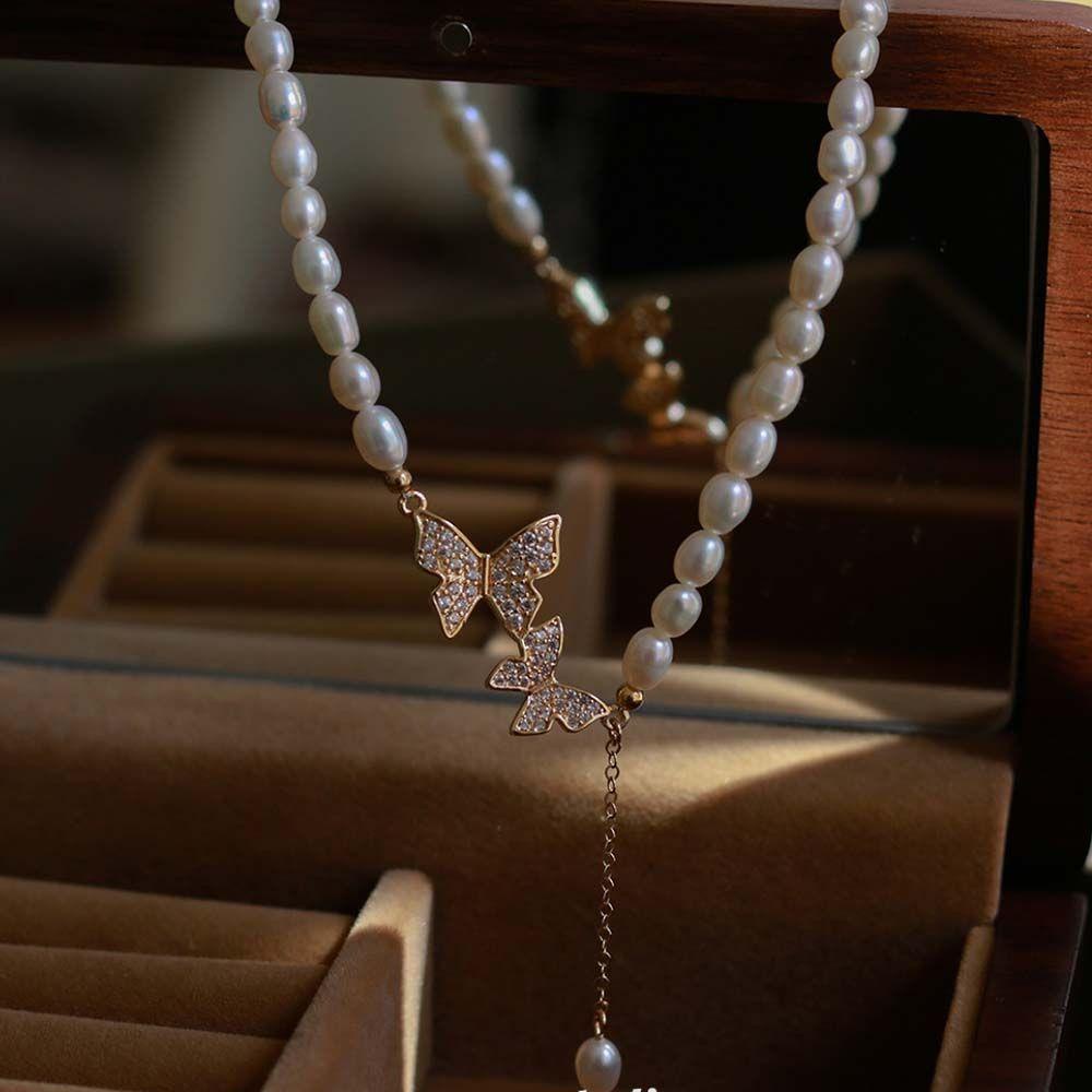 Vòng cổ Ngắn Phong Cách Pháp Cổ Điển Thời Trang Cho Nữ|Vòng cổ Xích Mặt Hình Bướm Thời Trang Cho Nữ