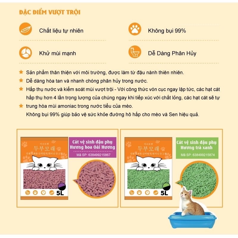 CÁT VỆ SINH CHO MÈO CÁT ĐẬU NÀNH ACROPET PURA