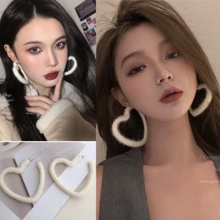 Khuyên tai nữ trái tim len bông tai Quảng Châu