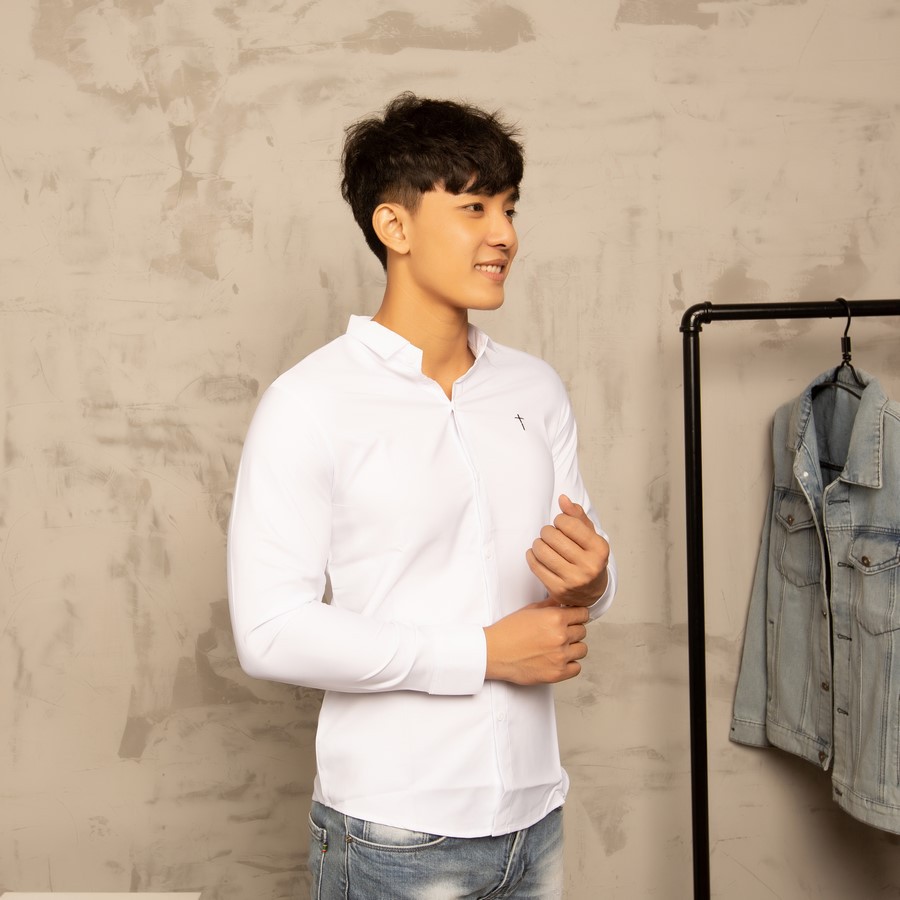 Áo sơ mi nam trắng tay dài vải mịn A401 MĐ | BigBuy360 - bigbuy360.vn